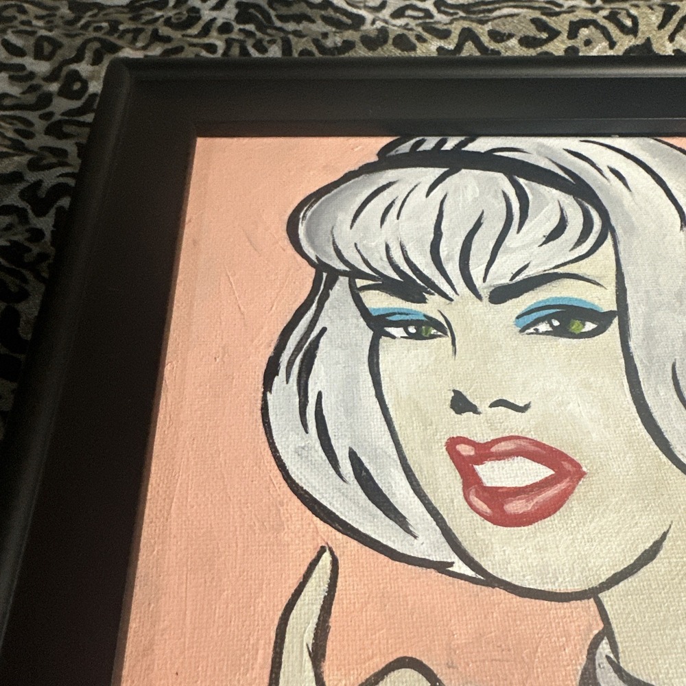 Original Chad Lenzi Art! Pretty In Pink  SignedFramed ! Comic Pop Art MCM! - Picture 4 of 11